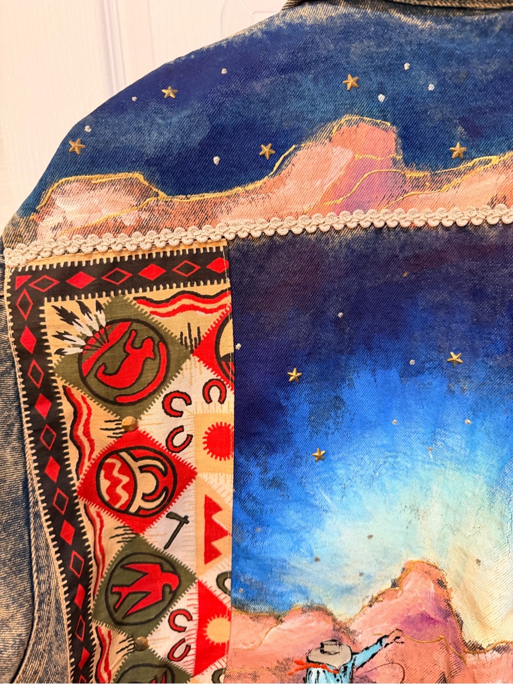 Vintage Hand-Painted Western Denim Jacket (ONLY ONE MADE) size M NWT - Picture 9 of 15